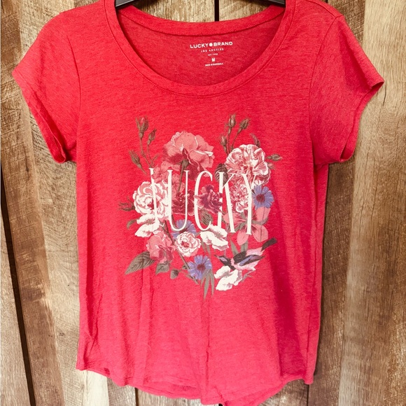 Lucky Brand Tops - Lucky Brand Red Floral Women's Tee Shirt Top
